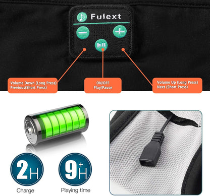 Sleep Headphones Bluetooth Headband, Sleeping Headphones Sports Headband, Long Time Play Sleeping Headsets with Built in Speakers Perfect for Workout Running Yoga