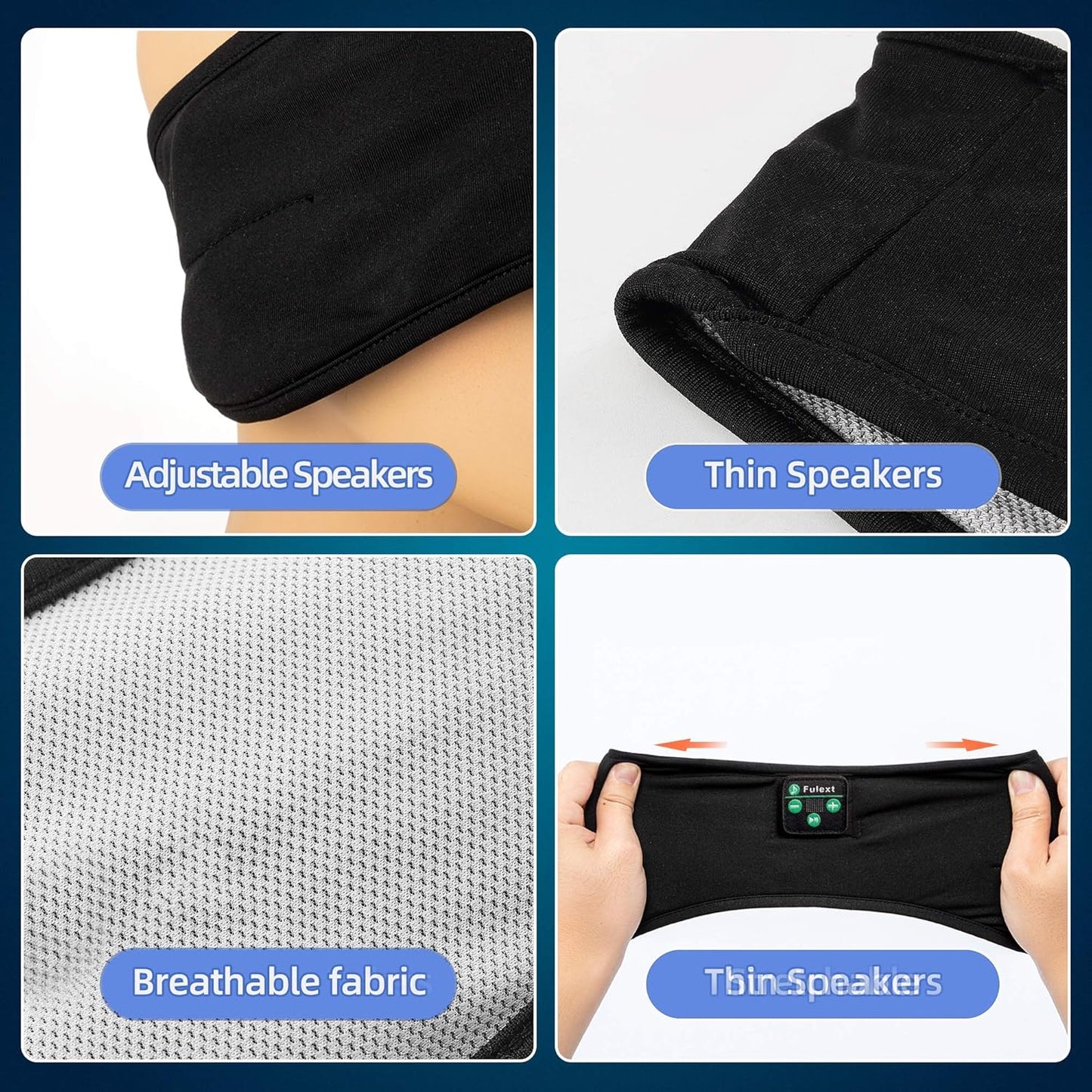 Sleep Headphones Bluetooth Headband, Sleeping Headphones Sports Headband, Long Time Play Sleeping Headsets with Built in Speakers Perfect for Workout Running Yoga